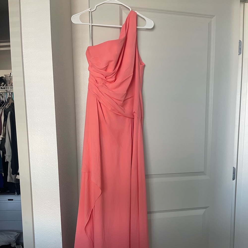 Coral pink bridesmaid dress- David’s Bridal. Size 10/medium